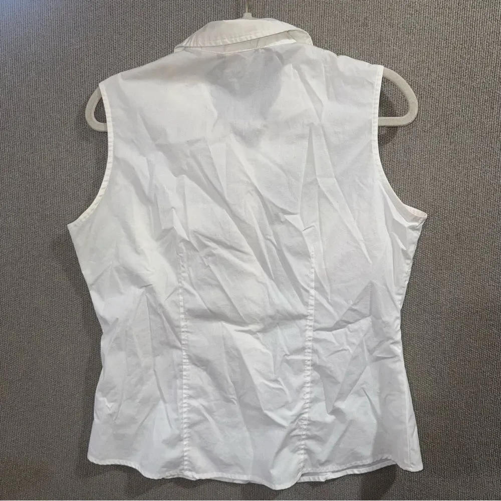Riders by Lee size medium White Sleeveless Button-Down Shirt - Picture 2 of 5